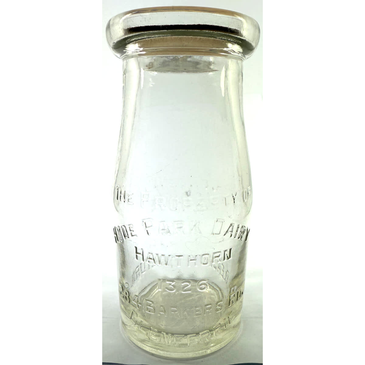 Cream. Hyde Park Dairy, Barkers Road, Glenferrie. Base Number: 24. 1/4 Pint. 117 mm. (Victoria)