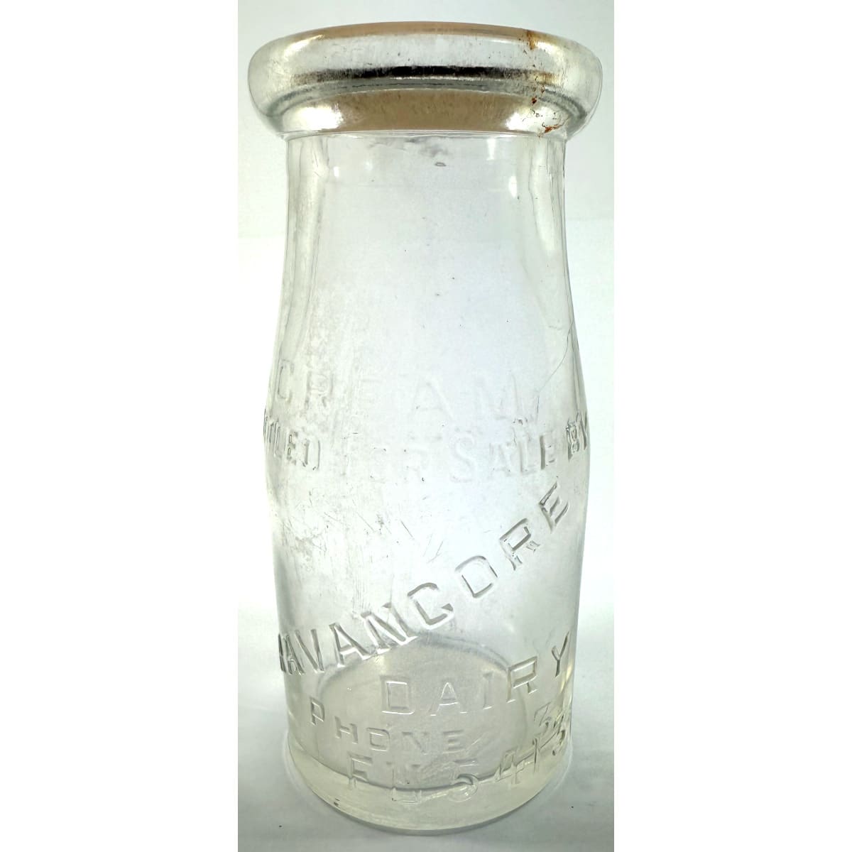Cream. Travancore Dairy. Base Number. 177. 1/4 Pint. 117 mm. (Victoria)