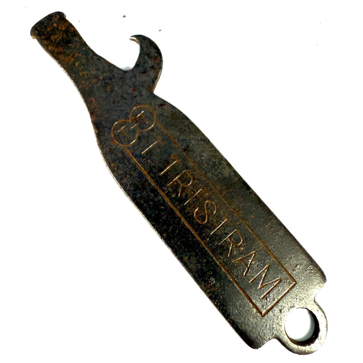 Bottle Opener. T. Tristram. Say Tristrams Please. Botlte shape. Keyring type. (Brisbane, Queensland)