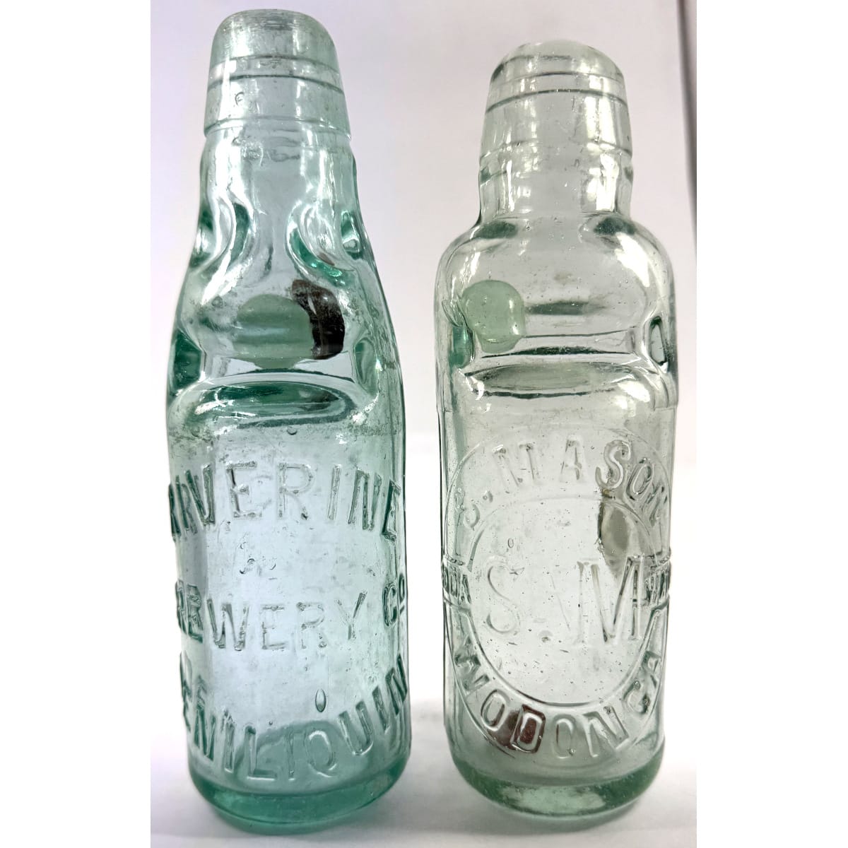 2 Codds. Riverine Brewery, Deniliquin; S. Mason, Wodonga. Soda Water. 6 oz. (New South Wales & Victoria)