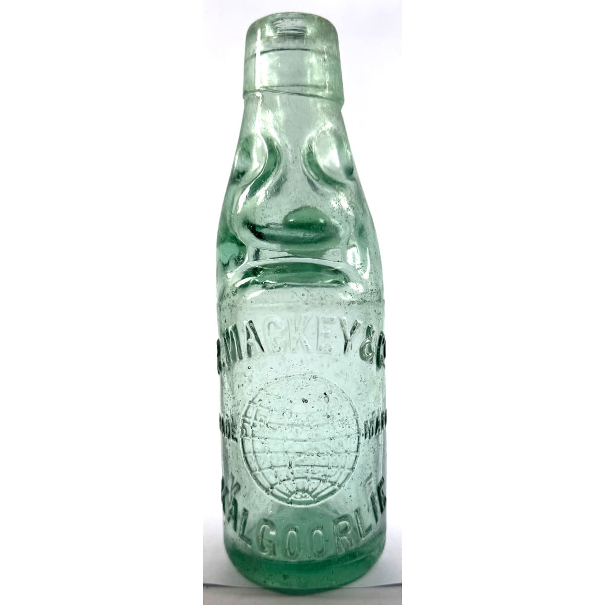 Codd. R. Mackey & Co., Kalgoorlie. Short type. Applied top. 6 oz. 182 mm. (Western Australia)