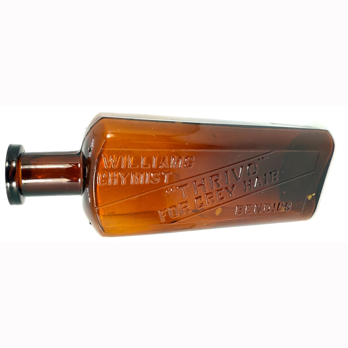 Chemist / Hair Restorer. Williams Chymist Bendigo. Thrivo. Amber. 8 oz. 169 mm. (Victoria)