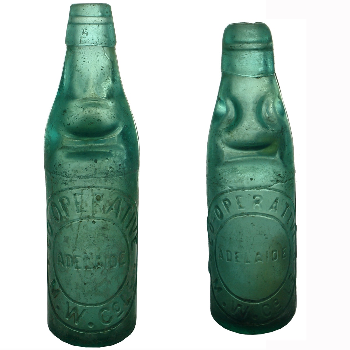 2 Codds. Co-operative Mineral Water Co. Ltd., Adelaide. 10 & 6 oz. (South Australia)