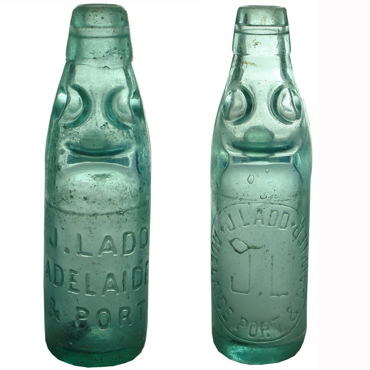 2 Codds. J. Ladd, Adelaide & Port (& Gawler) FBH and JL base marks. 6 oz. (South Australia)