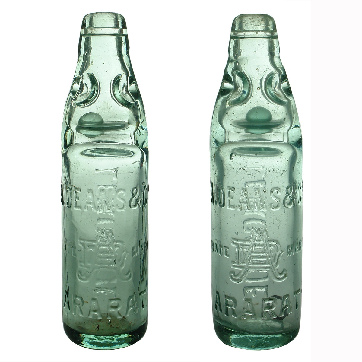 2 Codds. Both A. Deans & Co., Ararat. Lemonade. Dobson. 10 oz. (Victoria)