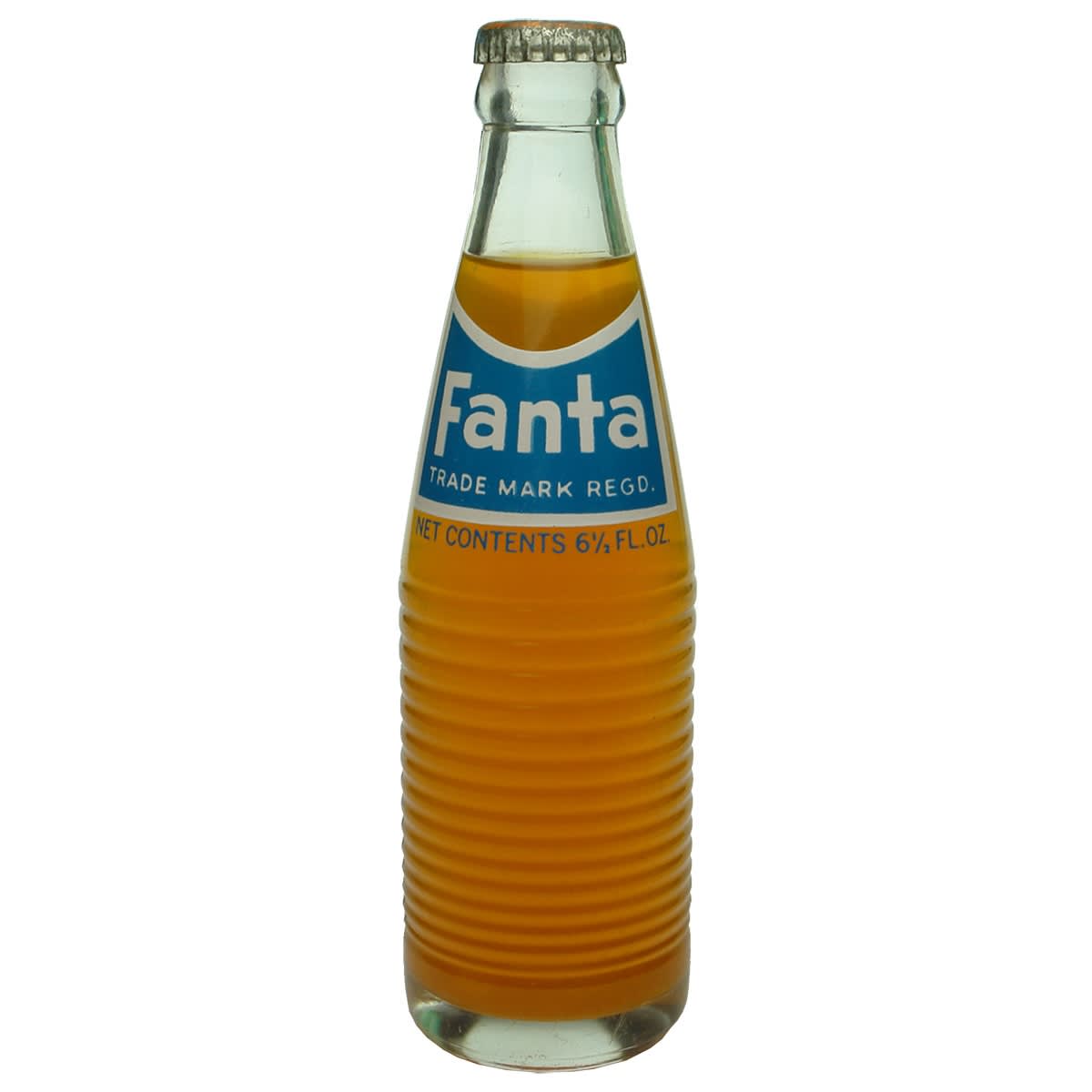 Crown Seal. Fanta. Ceramic Label. Clear. 6.5 oz. Original Abbott's Pty Ltd., Launceston Fanta cap in place. (Tasmania)