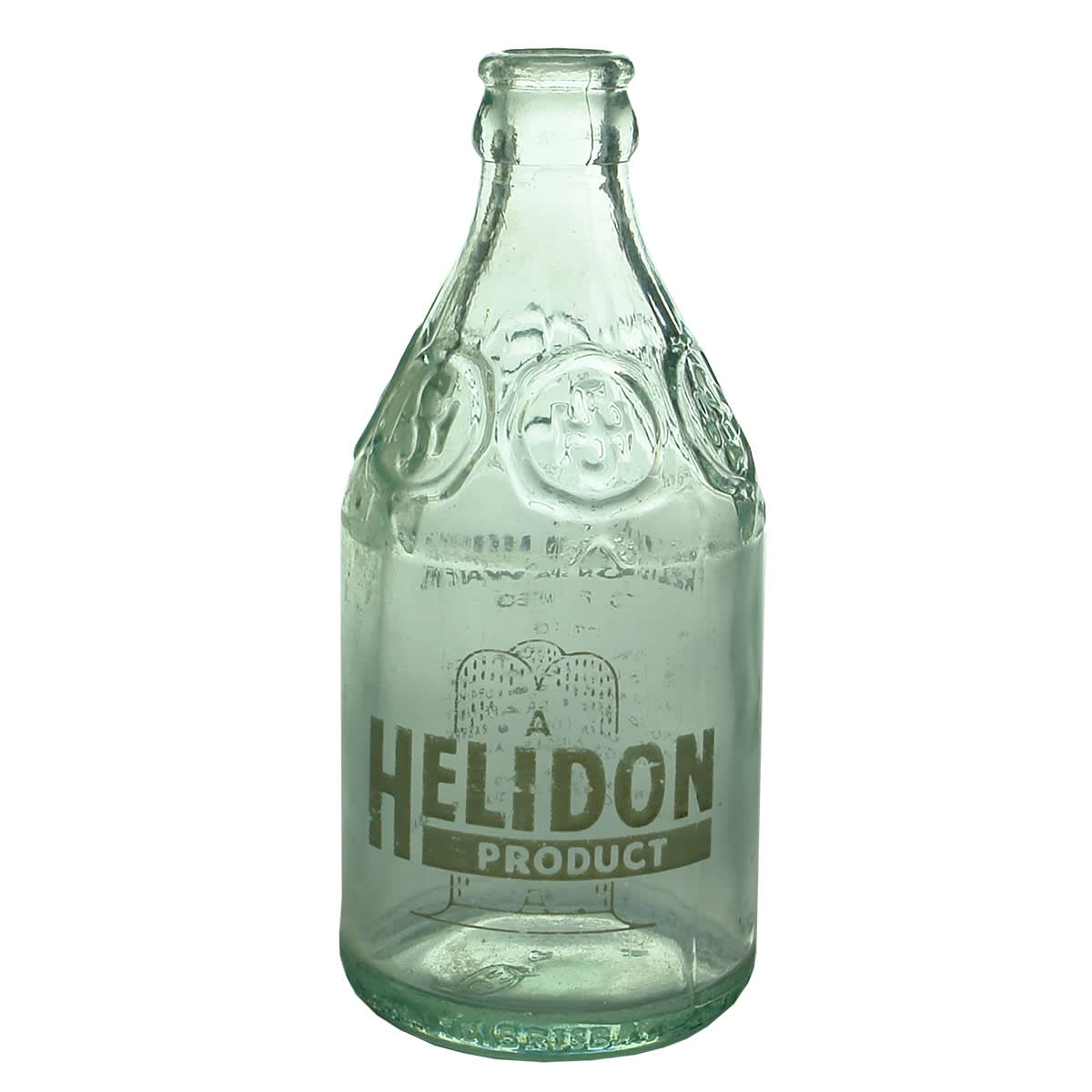 Ceramic Label Crown Seal. Helidon Spa Water Co Pty Ltd. Dumpy. White Print. 10 oz. (Queensland)