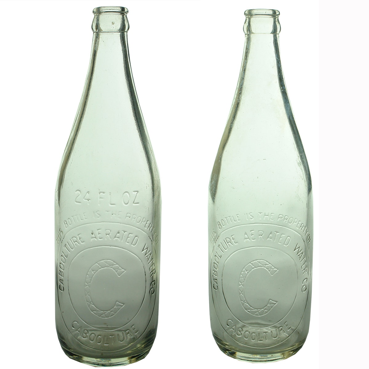 2 Crown Seals. Caboolture Aerated Water Co. Different variations. 24 oz. (Queensland)