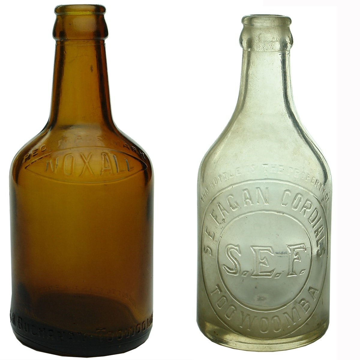 2 Dump Toowoomba Crown Seals. Noxall. G. H. Buchanan, Amber; S. E. Fagan, Clear. (Queensland)
