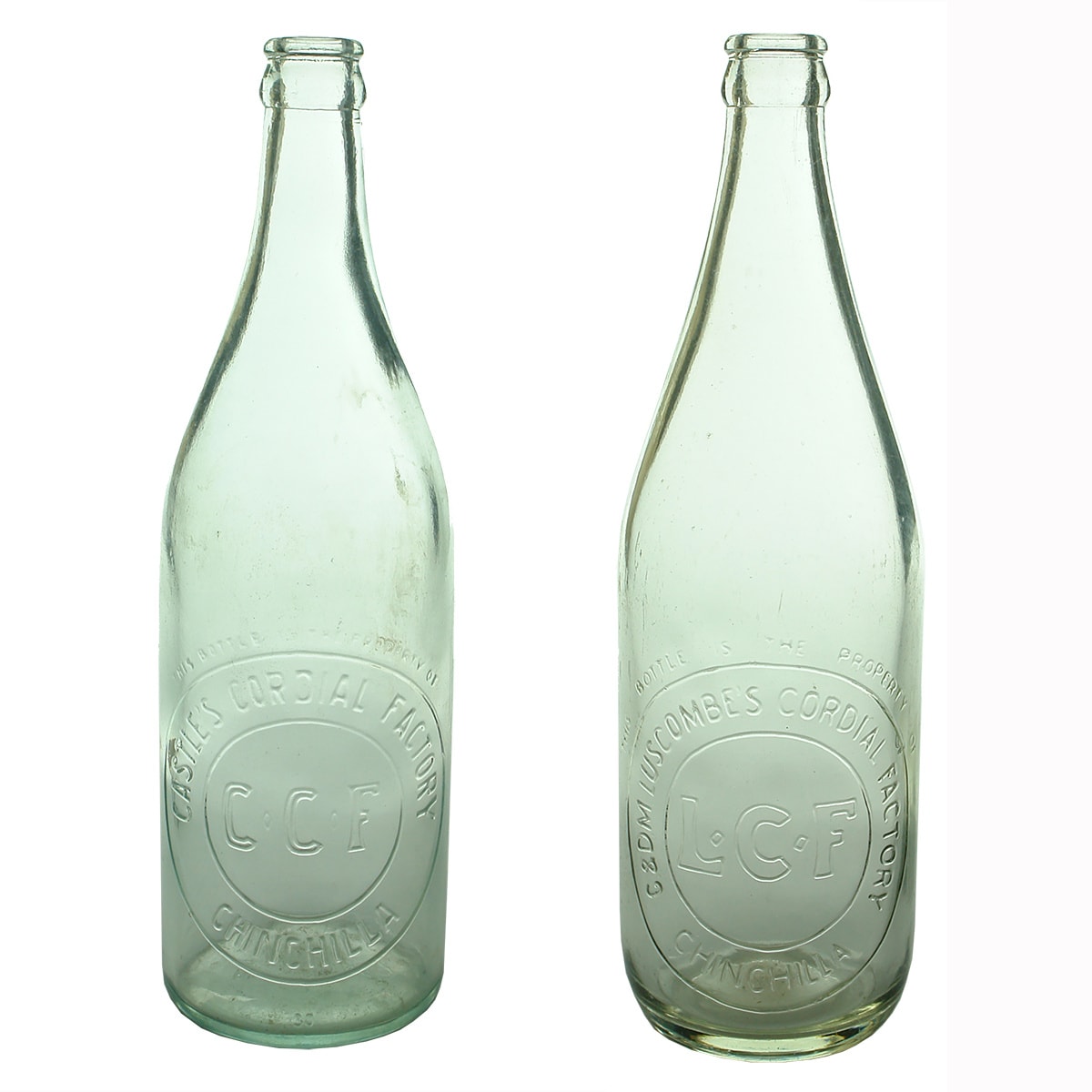 2 Chinchilla Crown Seals. Castle's Cordial Factory; G. & D. M. Luscombe's Cordial Factory. (Queensland)
