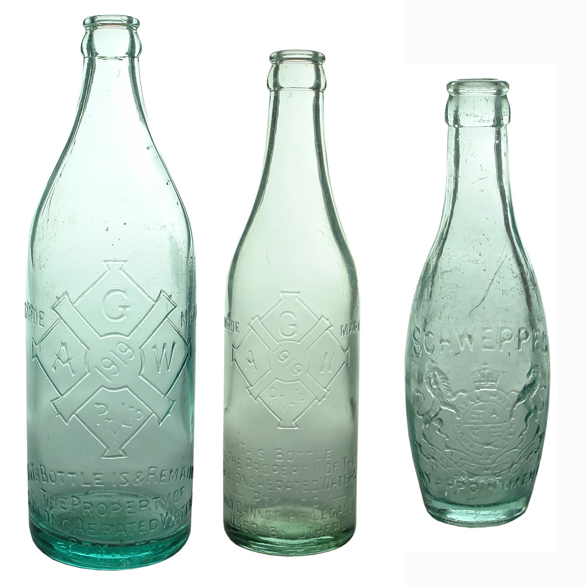 3 Crown Seals: 24 oz Geelong Aerated Waters; 10 oz Geelong Aerated Waters; 6 oz Schweppes Skittle.