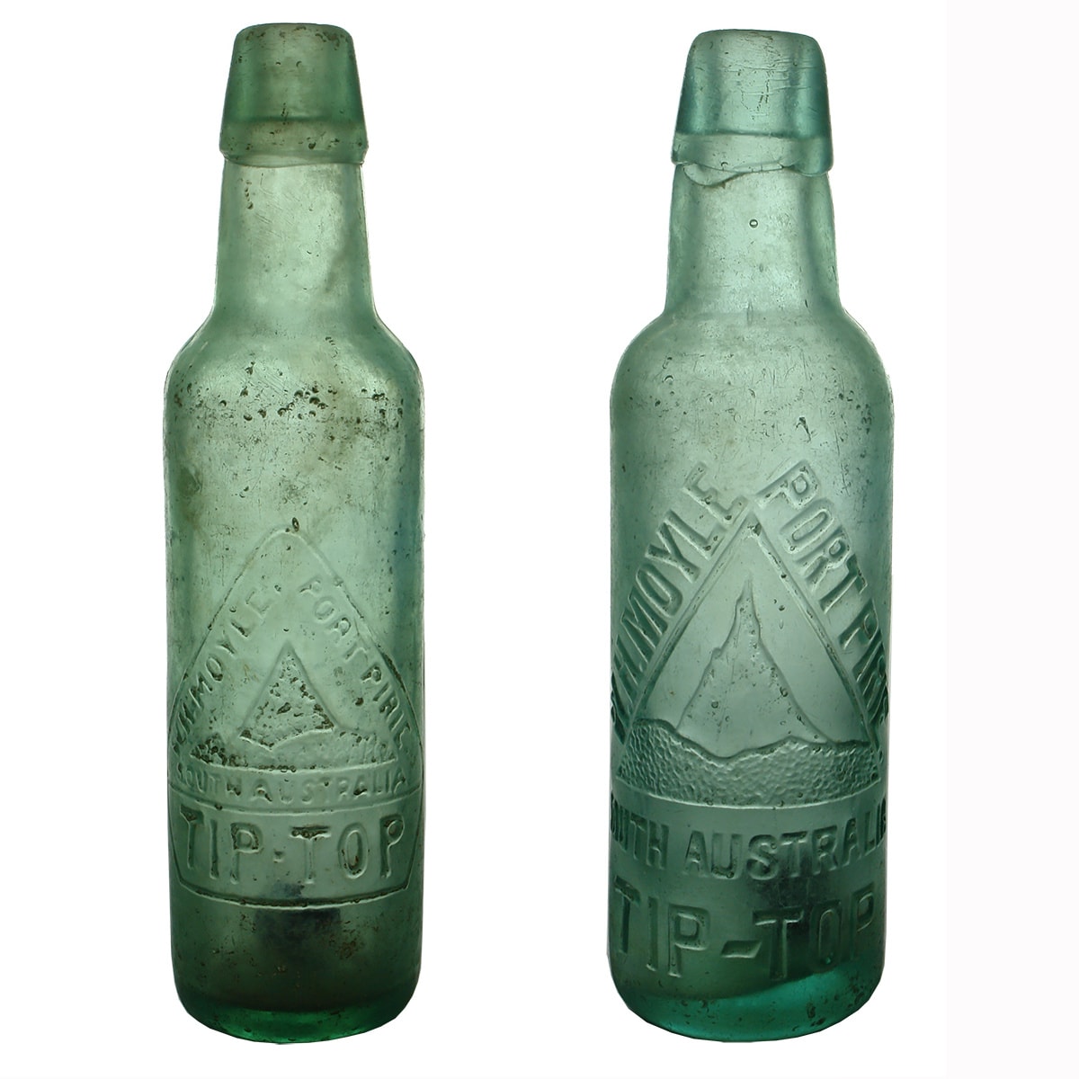 2 Lamonts: W. H. Moyle, Port Pirie. Mountain. Tip Top. Taller with FBH base mark and shorter with M base mark. (South Australia)