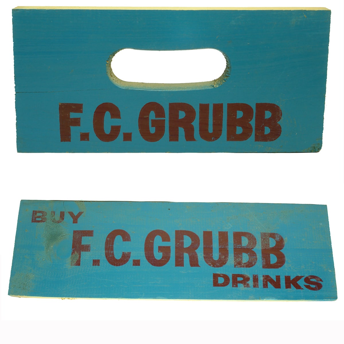 Aerated Waters. Box end and side from F. C. Grubb Drinks. (South Australia)