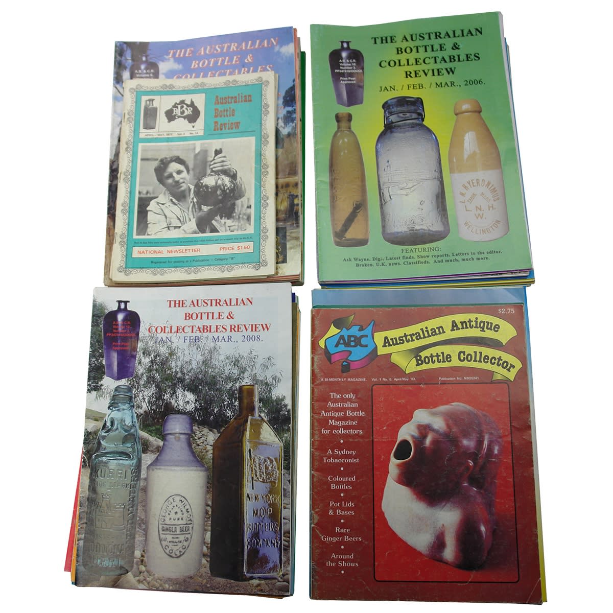 50+ Australian Bottle Magazines plus a couple of Australiana & Collectables Auction Catalogues