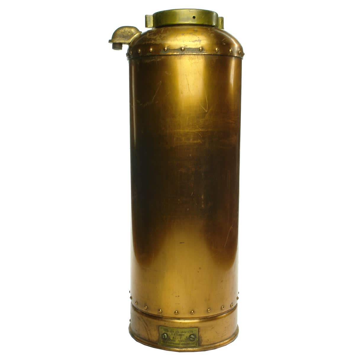 Brass & Copper Fire Extinguisher. Wormald Brothers Simplex. Polished.