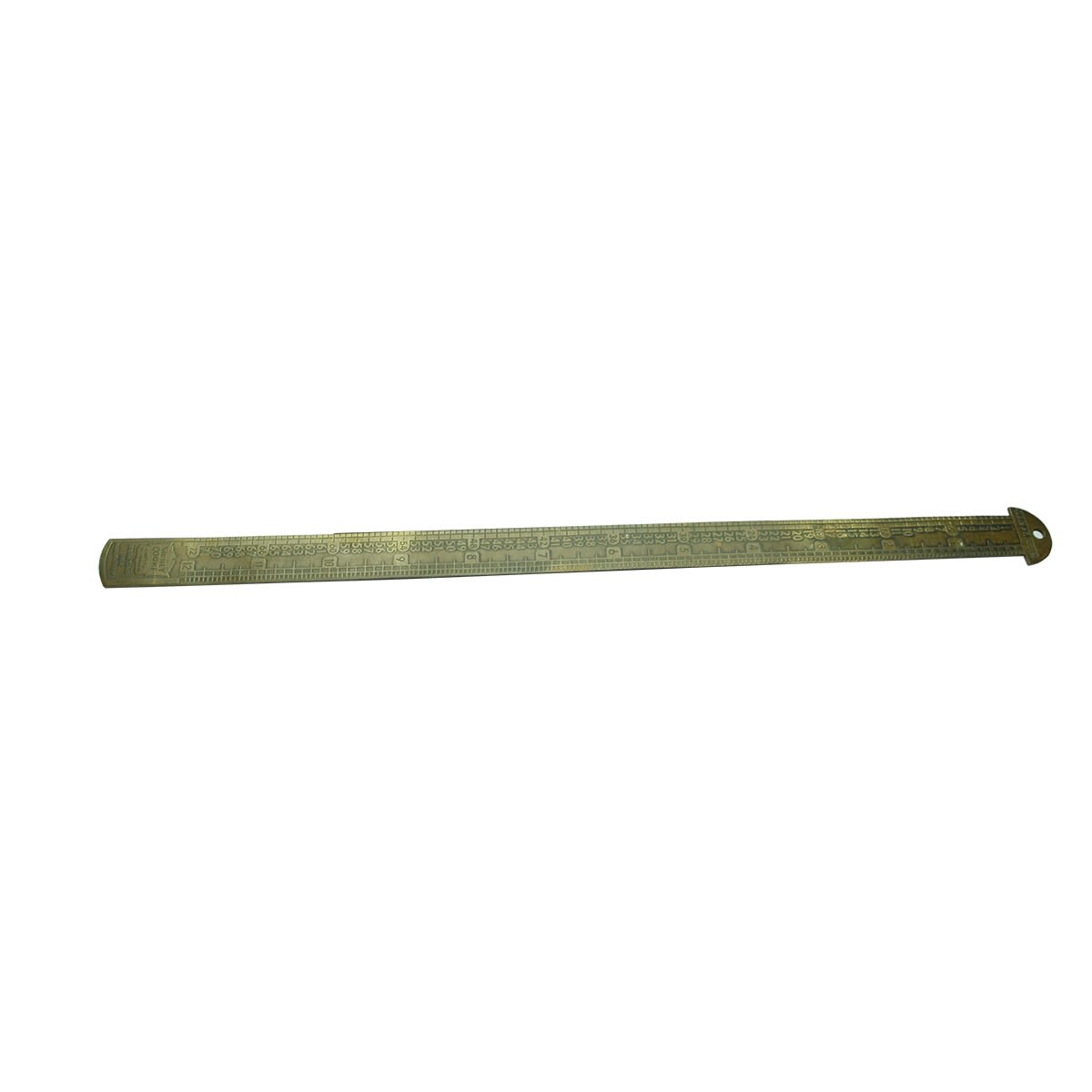 Copper Printers Ruler. Sidney Cooke Limited Melbourne Printing Ink Manufacturer. E. J. Gent heavily engraved in back