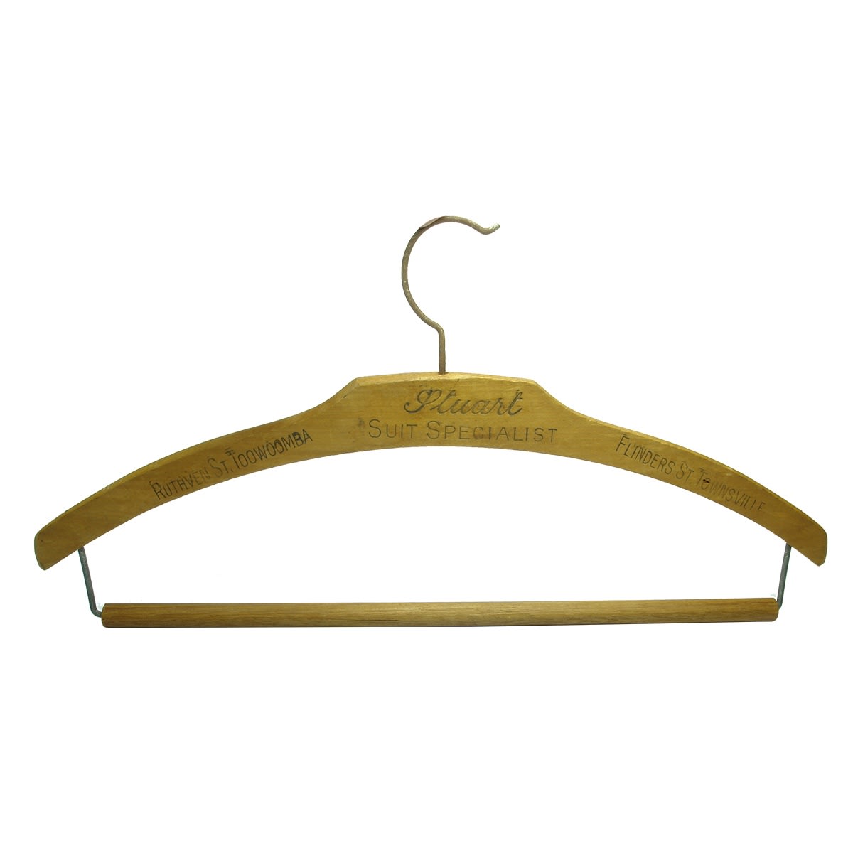 Advertising Coat Hanger. Stuart Suit Specialist; Brisbane; Toowoomba & Townsville. (Queensland)
