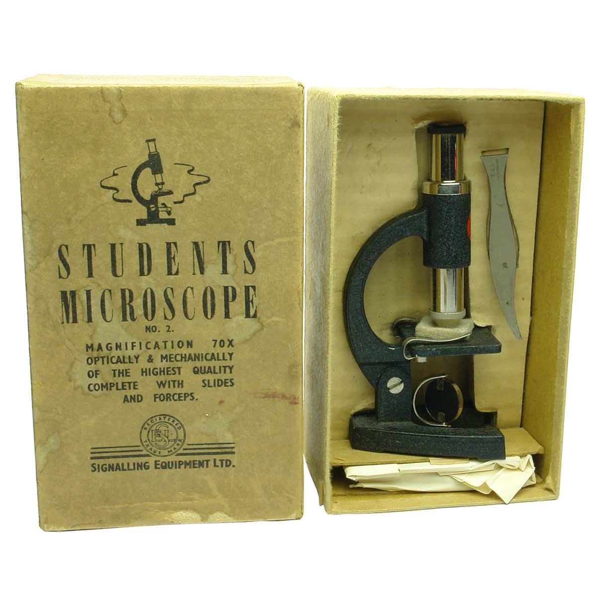 Miscellaneous. Students Microscope No. 2. Signalling Equipment Ltd. England. In original box with instructions. (United Kingdom)