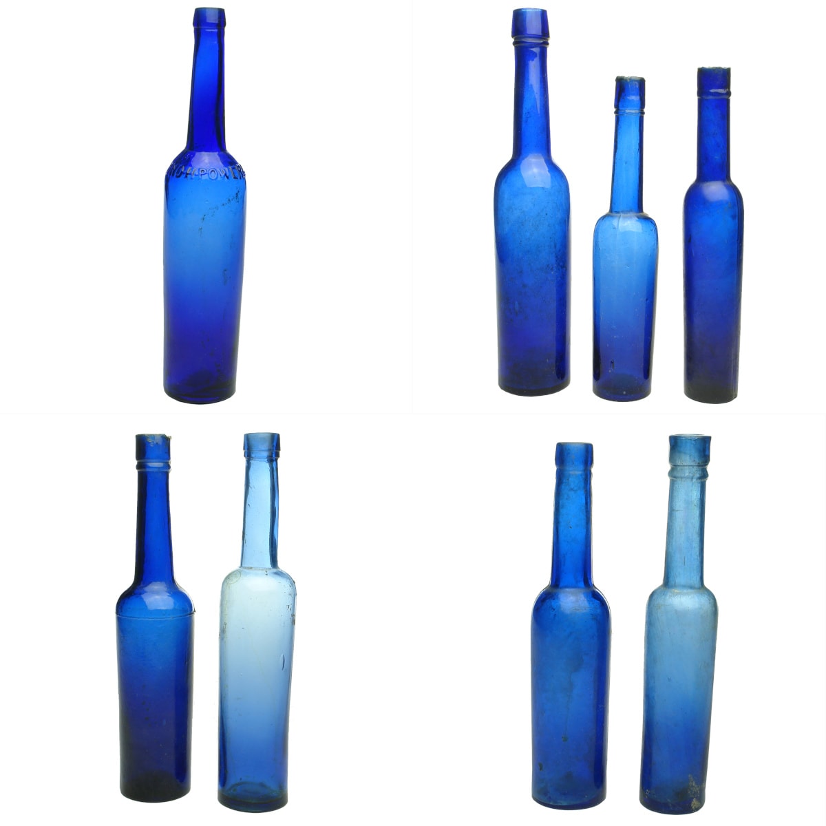 8 Castor Oils. J N O-H Power & Co, London; 10oz; 2 x shear lip 5 oz; 2 x 5 oz; 2 x 3 oz.