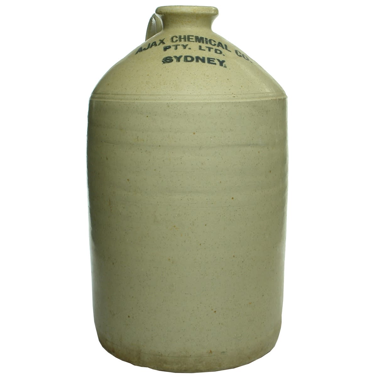 Demijohn. Ajax Chemical Co. Pty. Ltd. Sydney. R. Fowler Ltd potter. (New South Wales)