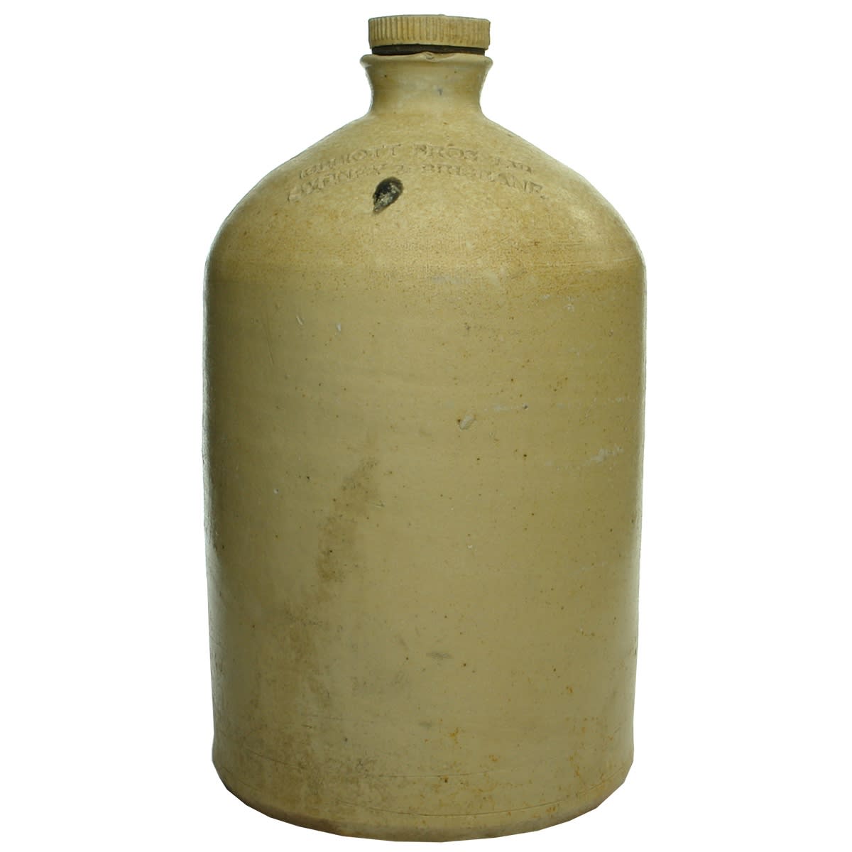 Demijohn. Elliott Bros Ltd, Sydney & Brisbane. (New South Wales & Queensland)