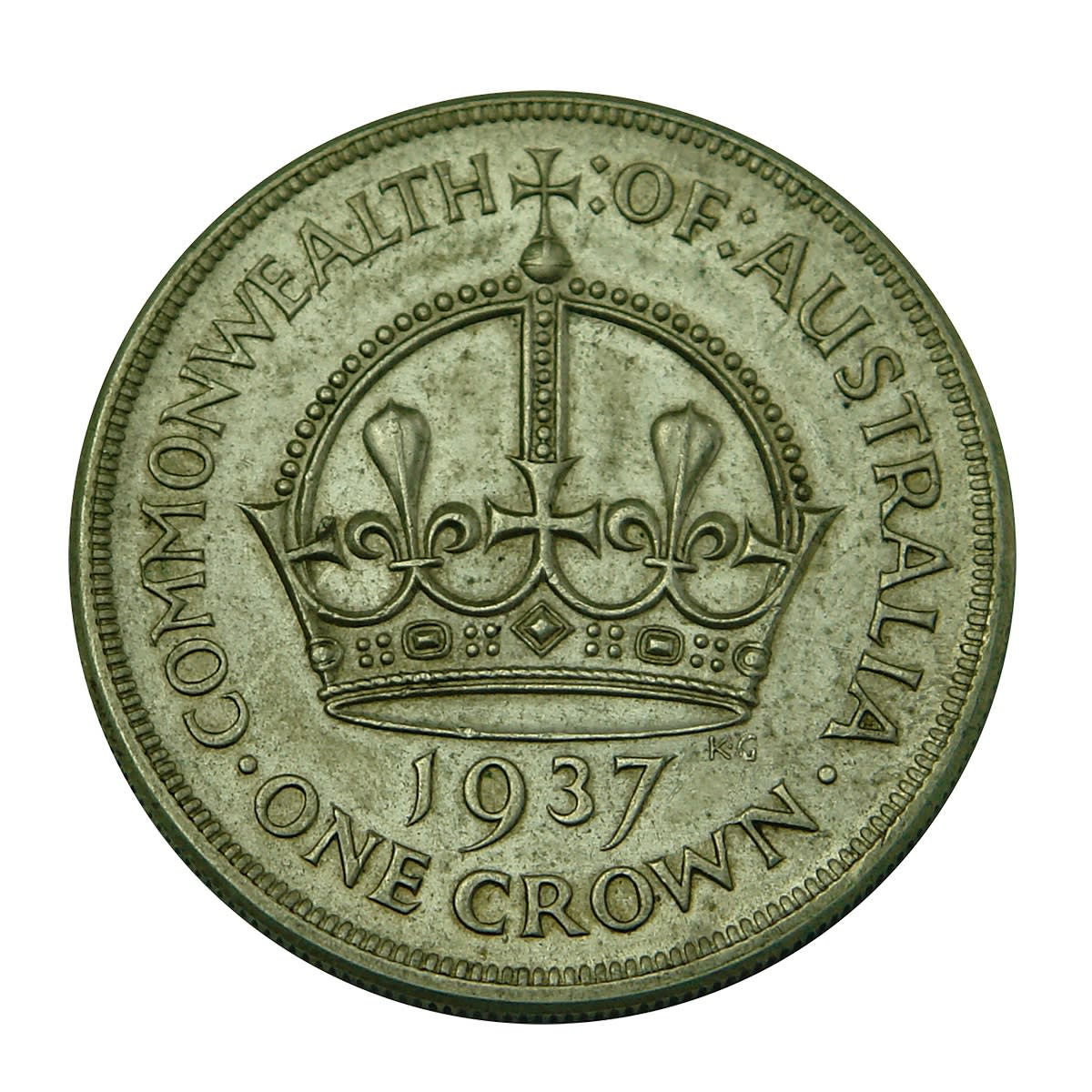 Numismatics. 1937 One Crown, Commonwealth of Australia.