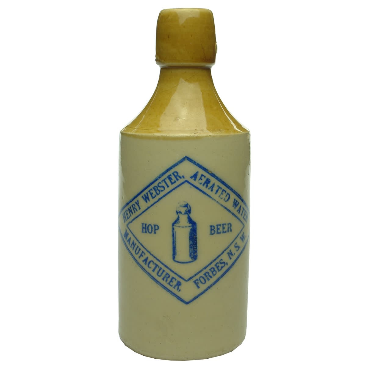 Ginger Beer. Henry Webster, Forbes. Hop Beer. Lightning Stopper. Blue Print. (New South Wales)