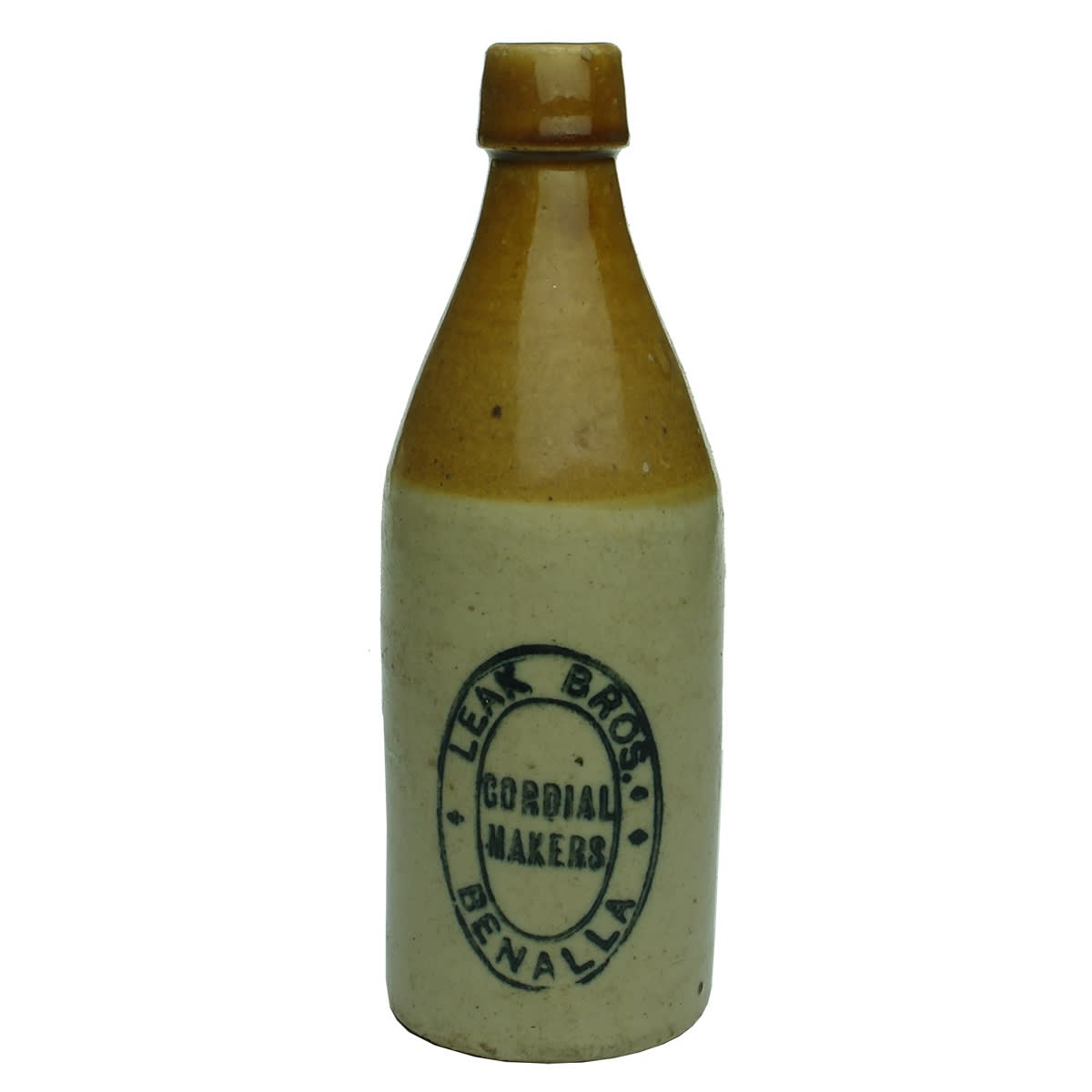 Ginger Beer. Leak Bros, Cordial Makers, Benalla. No potters stamp. (Victoria)
