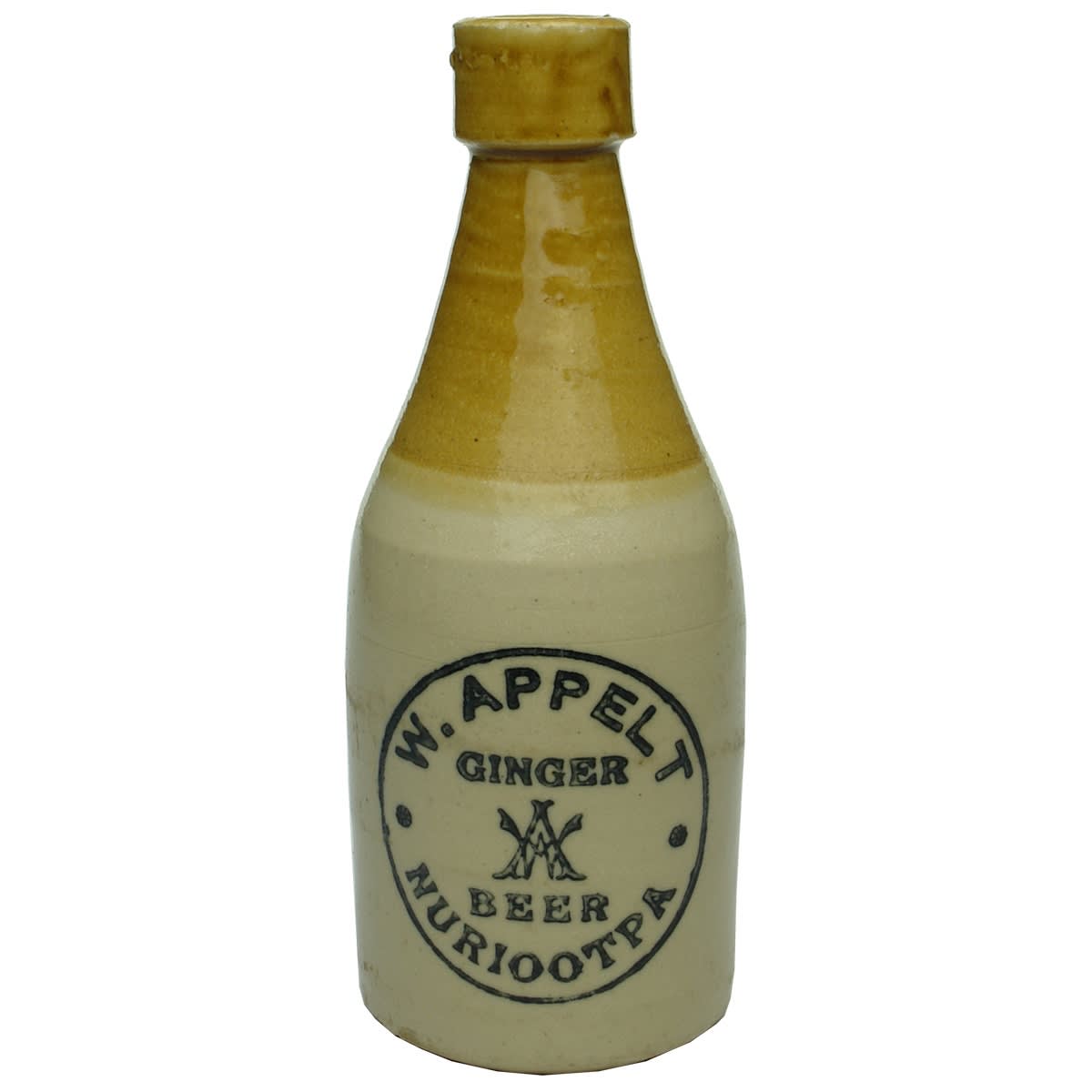 Ginger Beer. W. Appelt, Nuriootpa. Cork stopper. Champagne. Tan top. (South Australia)