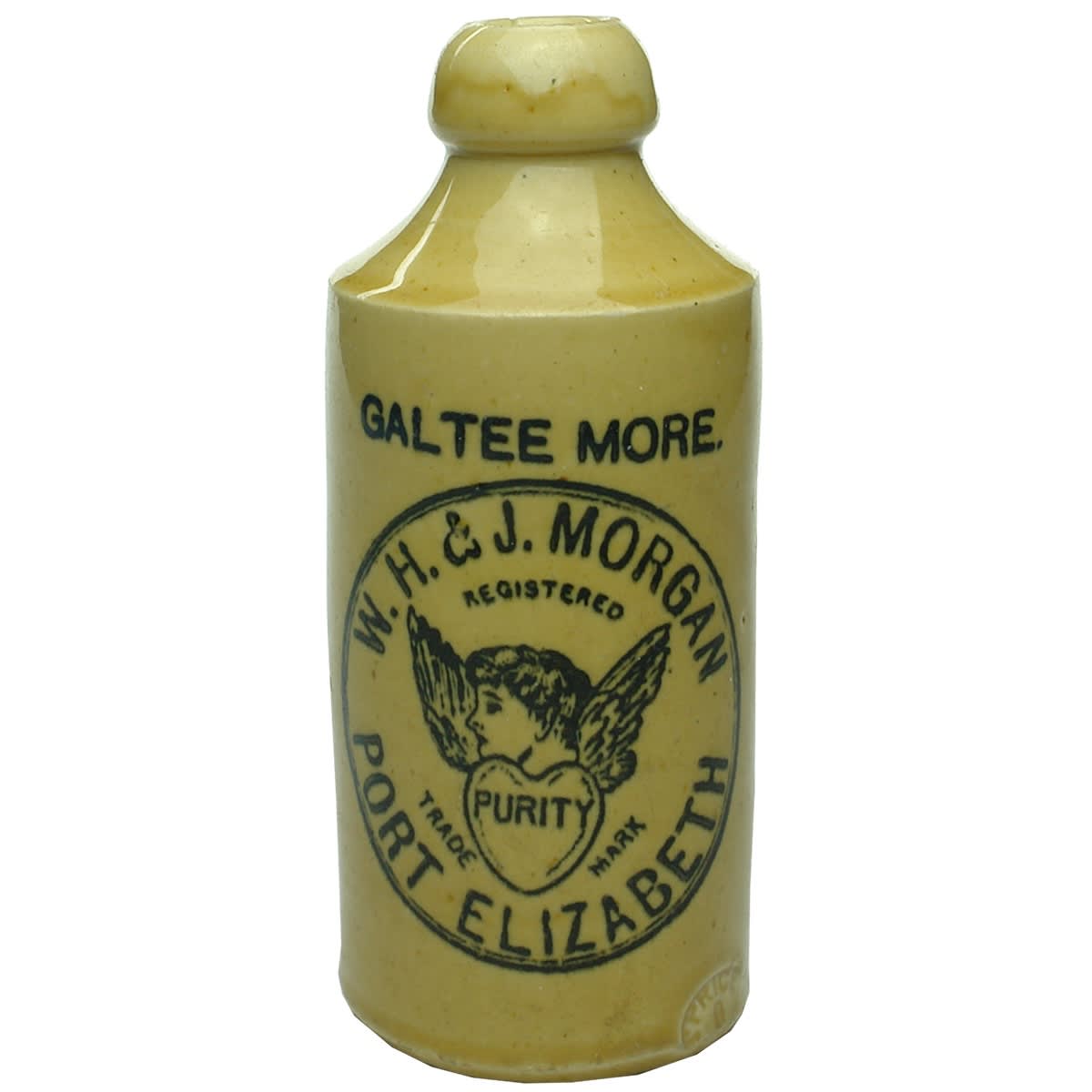 Ginger Beer. W. H. & J. Morgan, Port Elizabeth. Galtee More. Cork Stopper. Dump. All Tan. (South Africa)