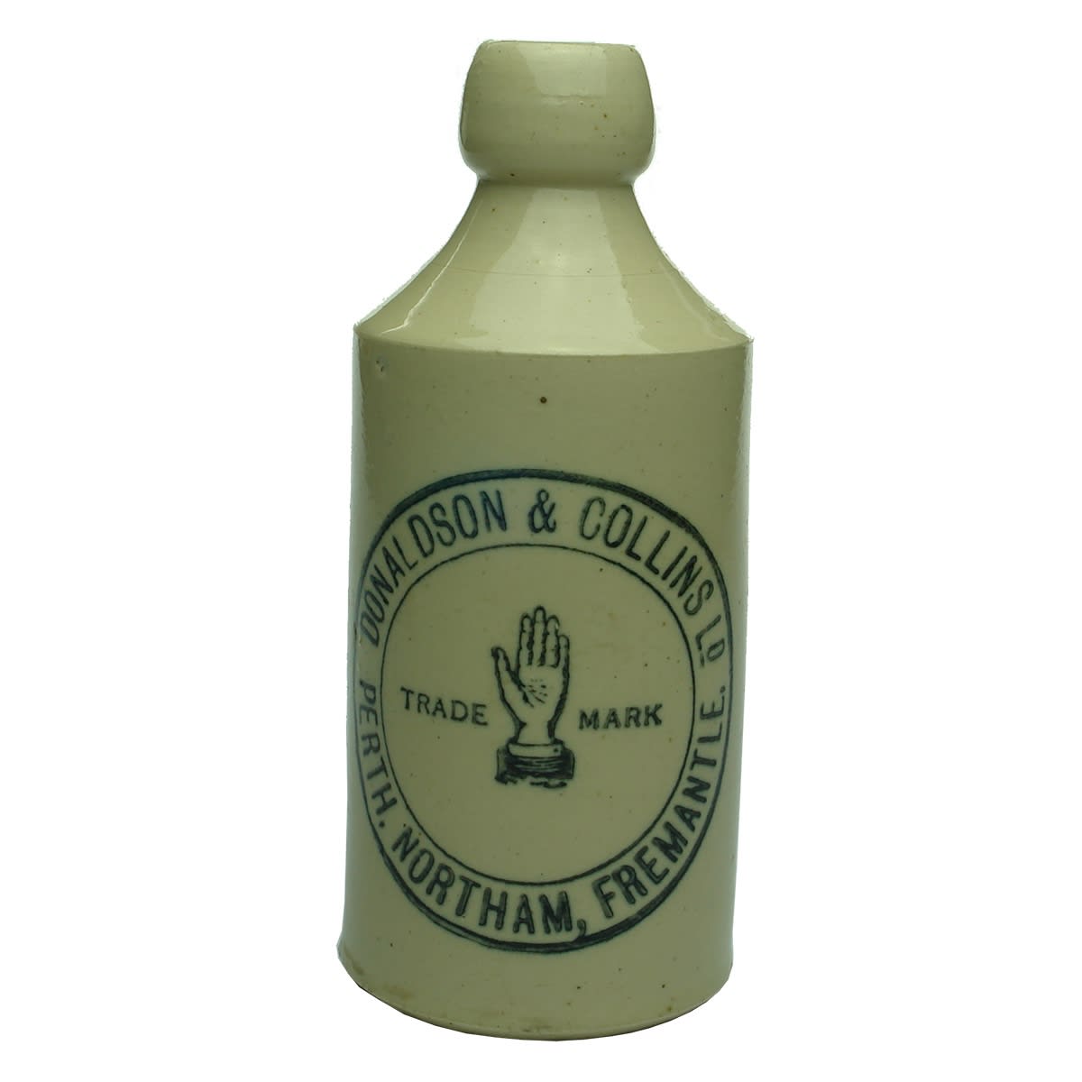 Ginger Beer. Donaldson & Collins Ld, Perth, Northam, Fremantle. Price, Powell & Co, Bristol. All White. Dump. (Western Australia)