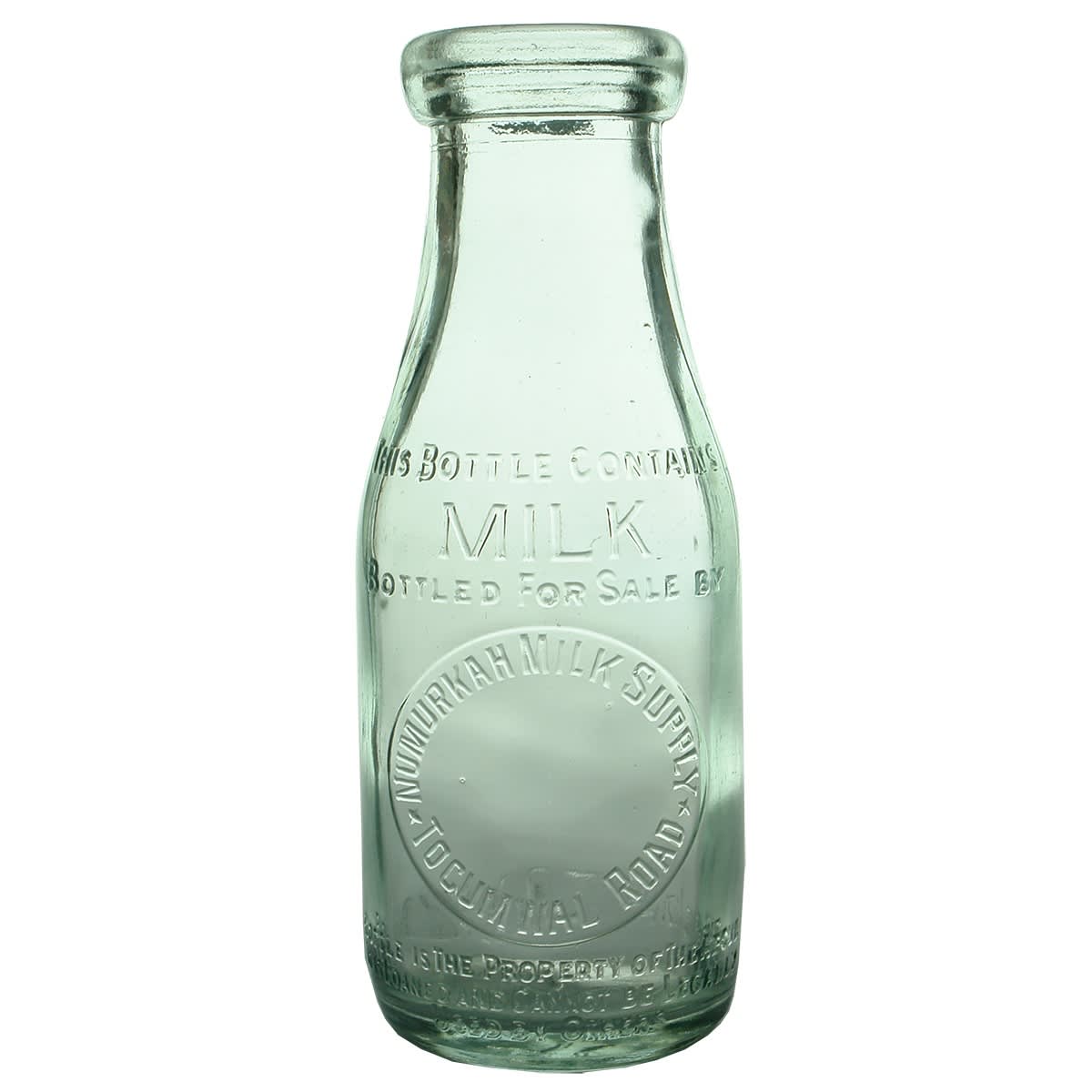 Milk. Numurkah Milk Supply, Tocumwal Road. Pint. Base: 620. (Victoria)