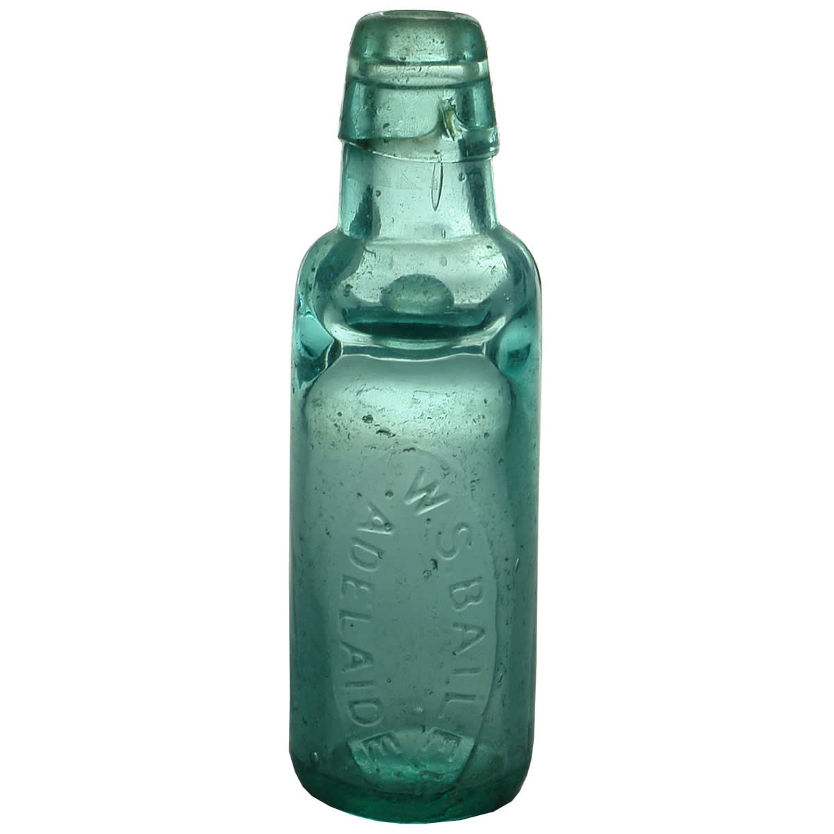 Codd. W. S. Bailey, Adelaide. All Way Pour. Aqua. 6 oz. (South Australia)