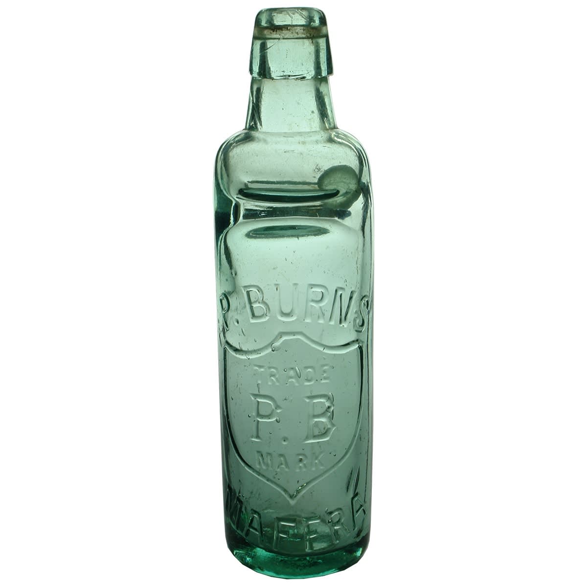 Codd. P. Burns, Maffra. Shield. Applied top type. All Way Pour. 10 oz. (Victoria)