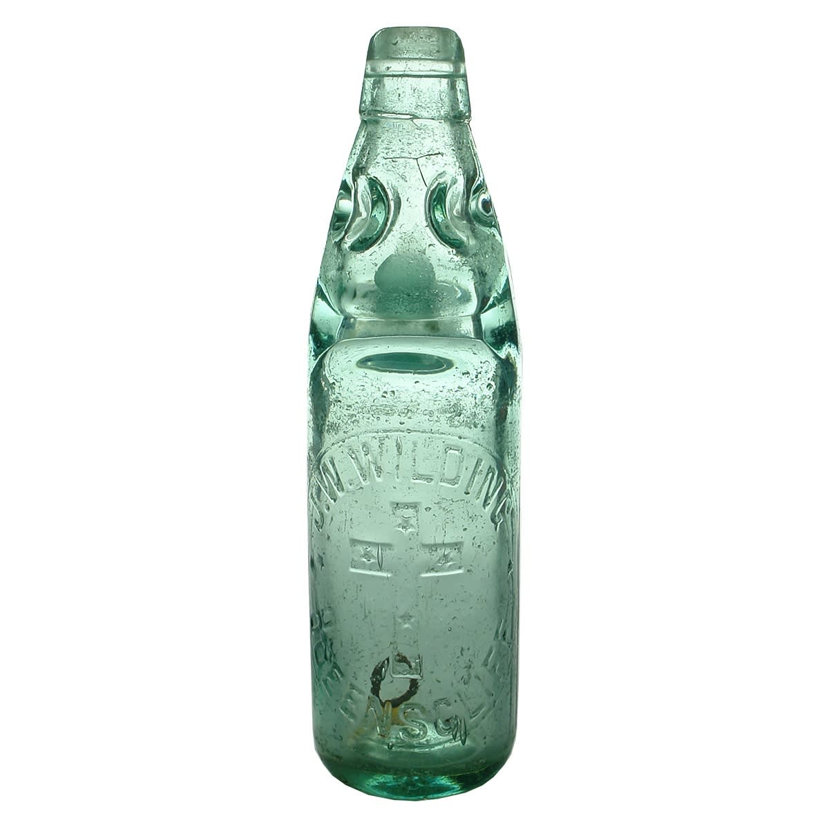 Codd. J. W. Wilding, Queenscliff. Cross with Stars. Dobson. Aqua. 10 oz. (Victoria)