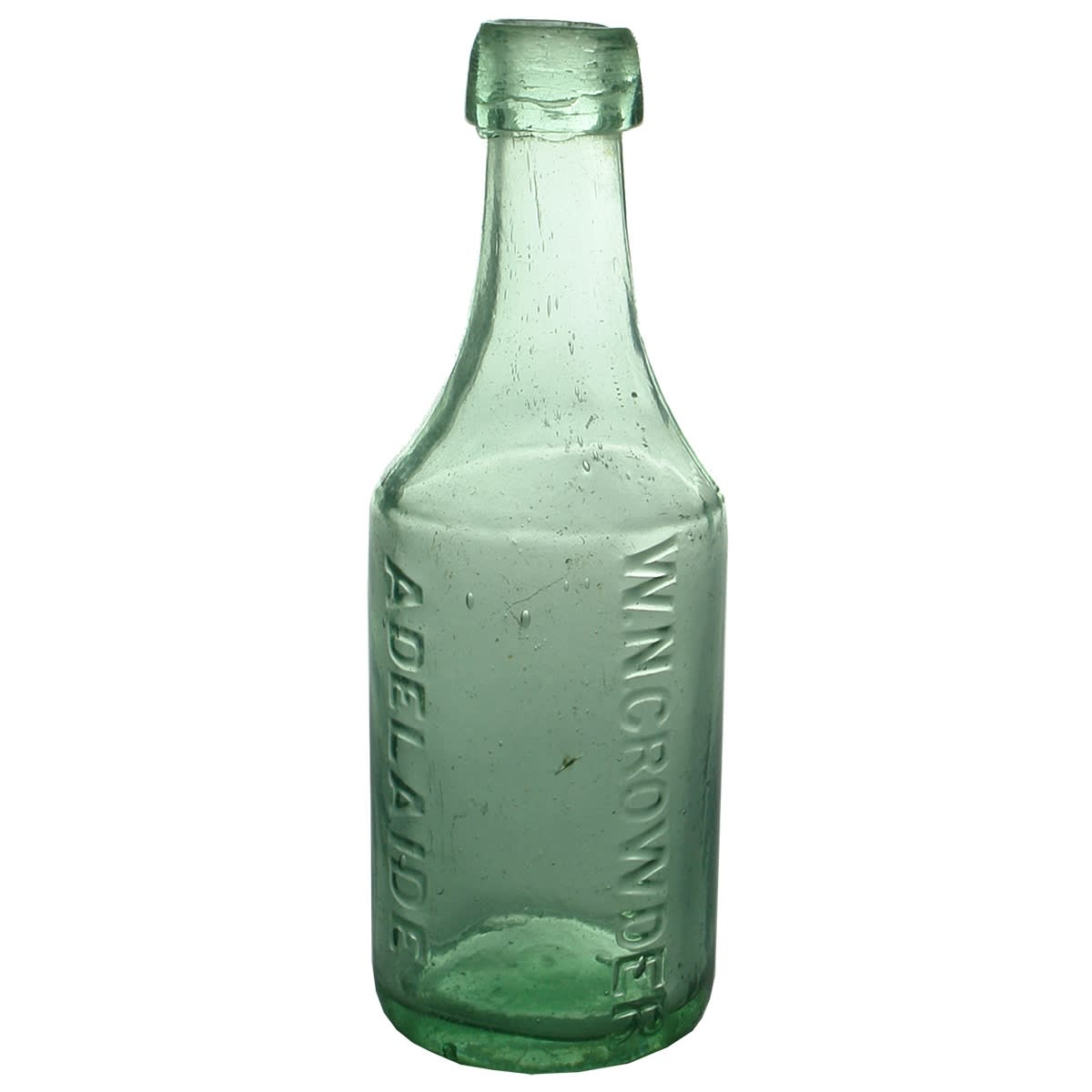 Corker. W. N. Crowder, Adelaide. Sloping Shoulder. Square collar. Aqua. 10 oz. (South Australia)