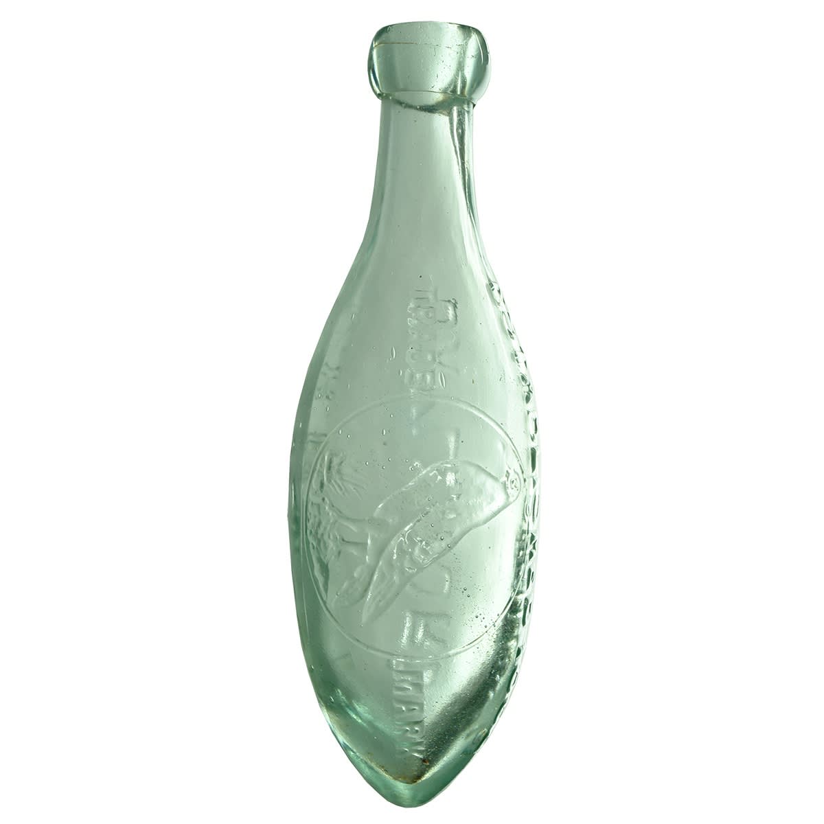 Torpedo. C. R. Moore, Daylesford. Pigeon. Aqua. 10 oz. (Victoria)