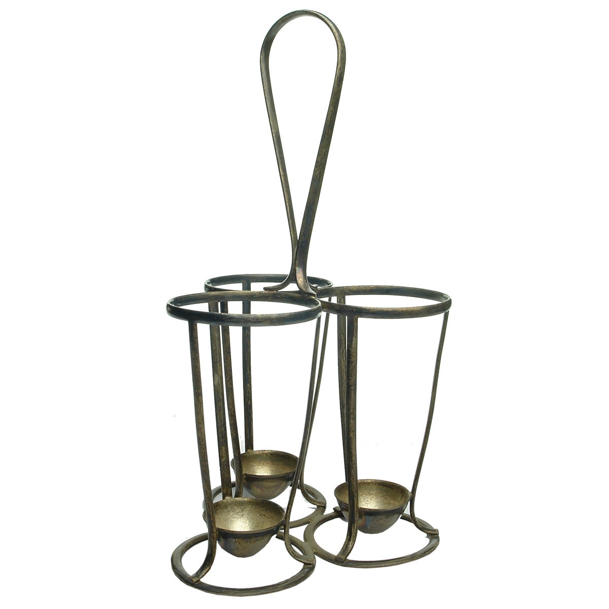 Torpedo. Fancy Plated Three Bottle Carrying Stand.