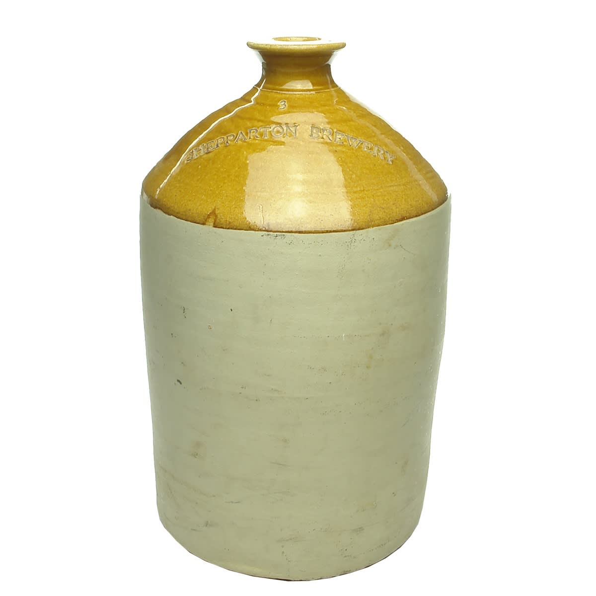 Demijohn. Shepparton Brewery. Impressed. 370 mm. 2 Gallon. (Victoria)
