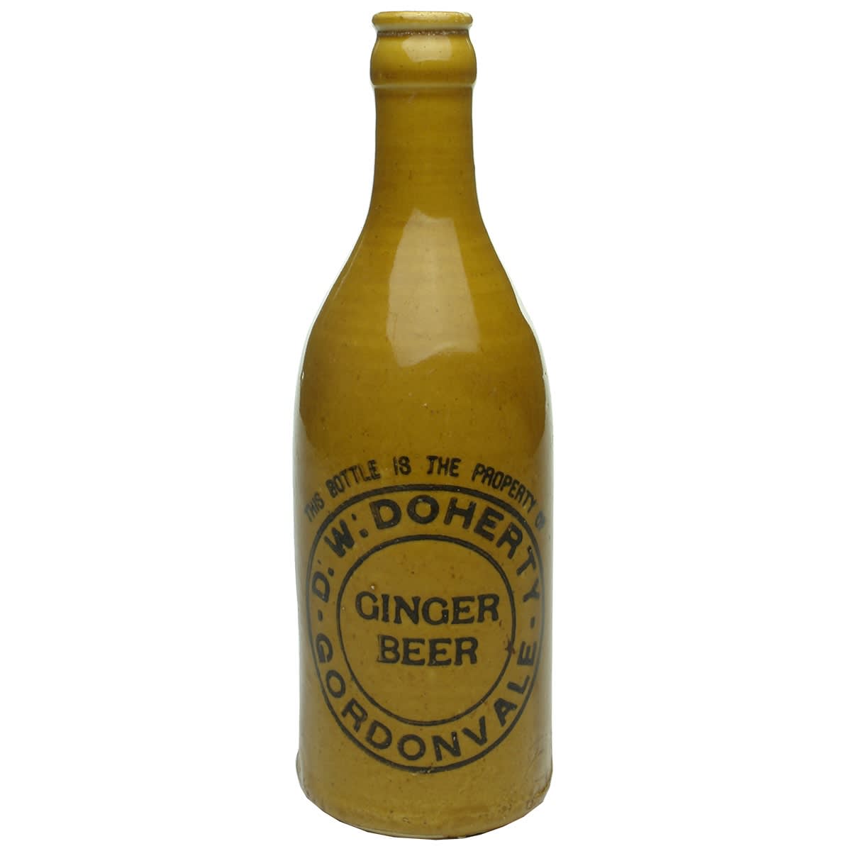 Ginger Beer. D. W. Doherty, Gordonvale. All Tan. Champagne shape crown seal. (Queensland)