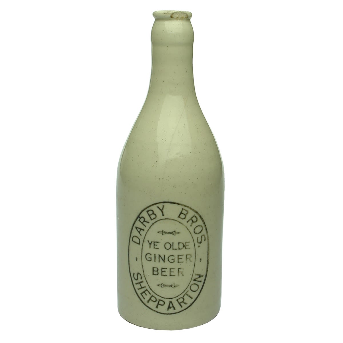 Ginger Beer. Darby Bros., Shepparton. R. Fowler. All White. (Victoria)