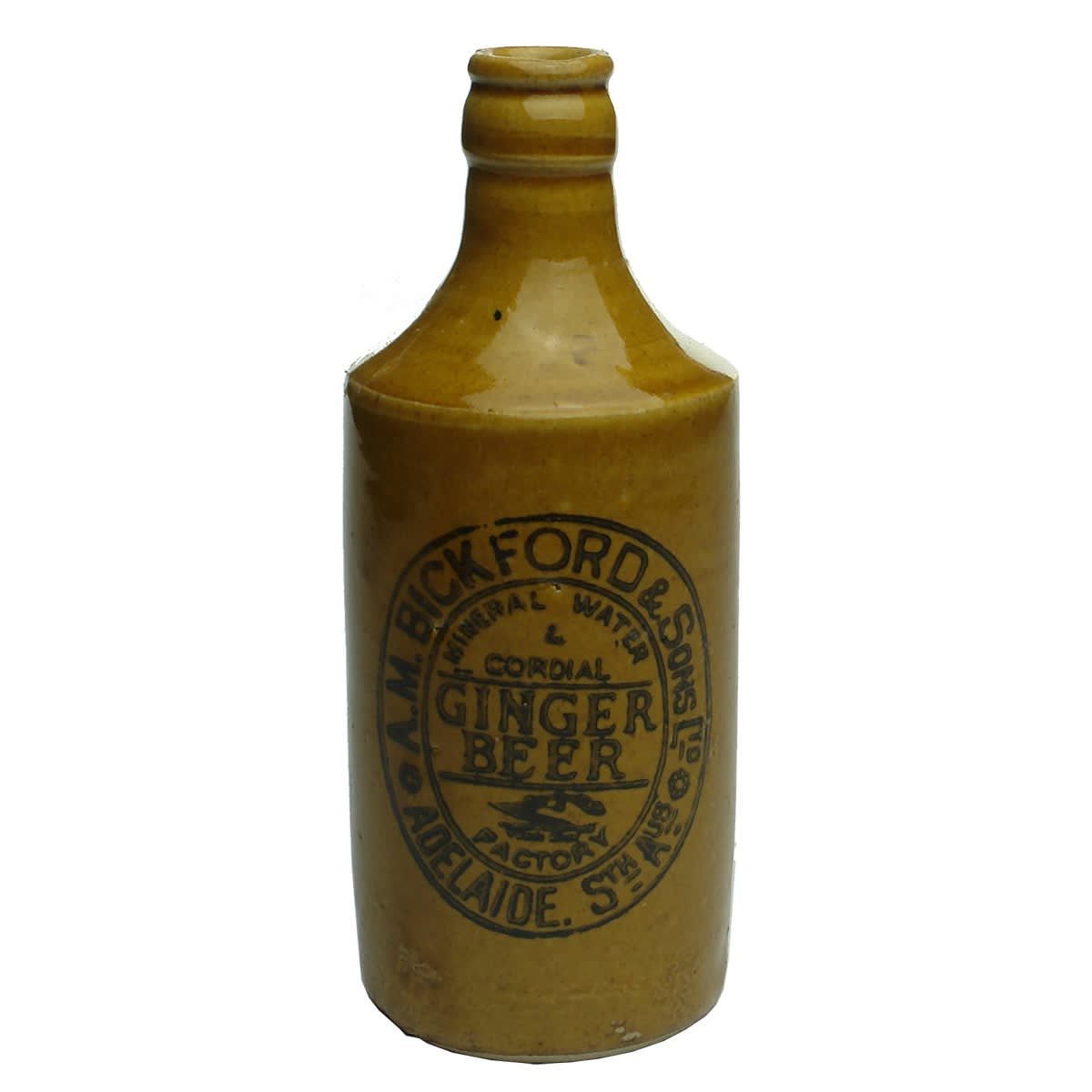 Ginger Beer. A. M. Bickford & Sons Ltd, Adelaide. Crown Seal. All Tan. (South Australia)