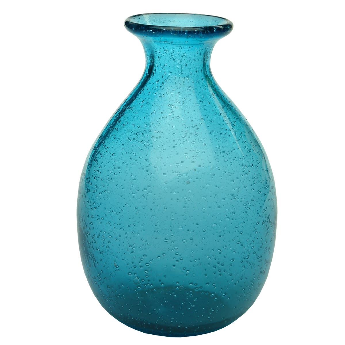 Chinese. Turquoise Glass Tiger Whisky, Full of Bubbles.