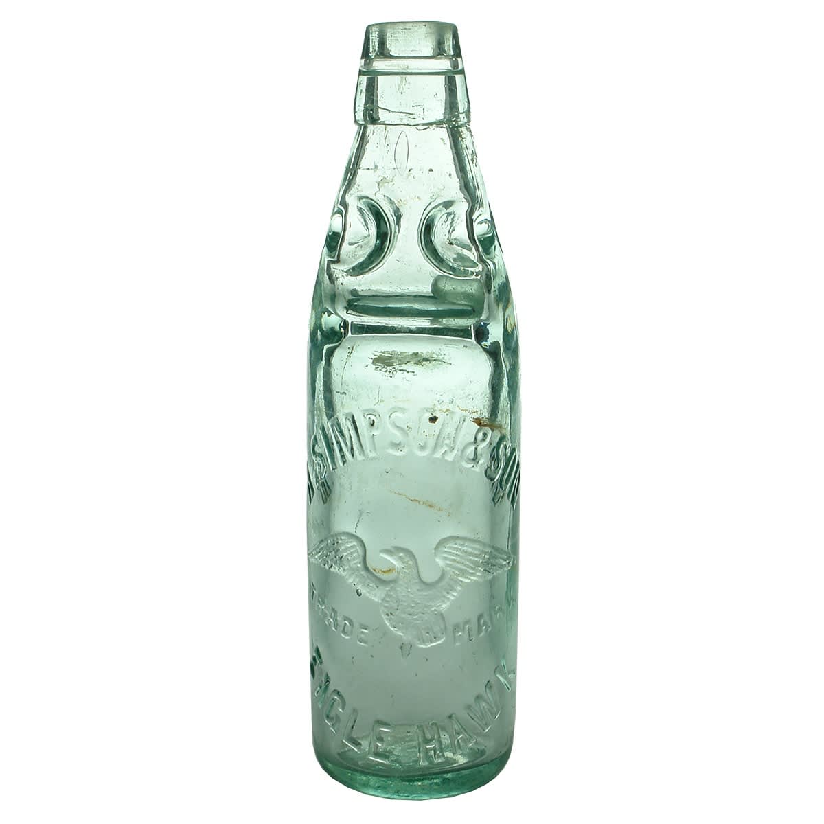Codd. A. Simpson & Son, Eaglehawk. Kilner Bros variety. Aqua. 10 oz. (Victoria)