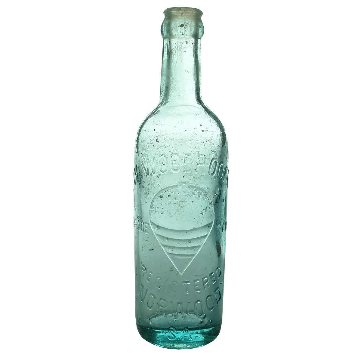 Crown Seal. W. Woodroofe, Norwood. Shouldered. Aqua. 10 oz. (South Australia)