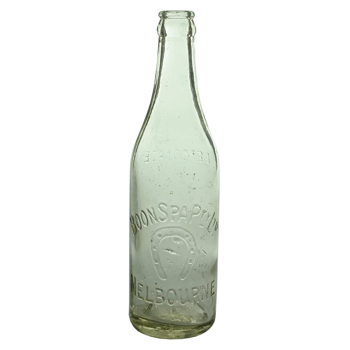 Crown Seal. Boon Spa Pty Ltd, Melbourne. Horseshoe. Lemonade. Clear. 10 oz. (Victoria)