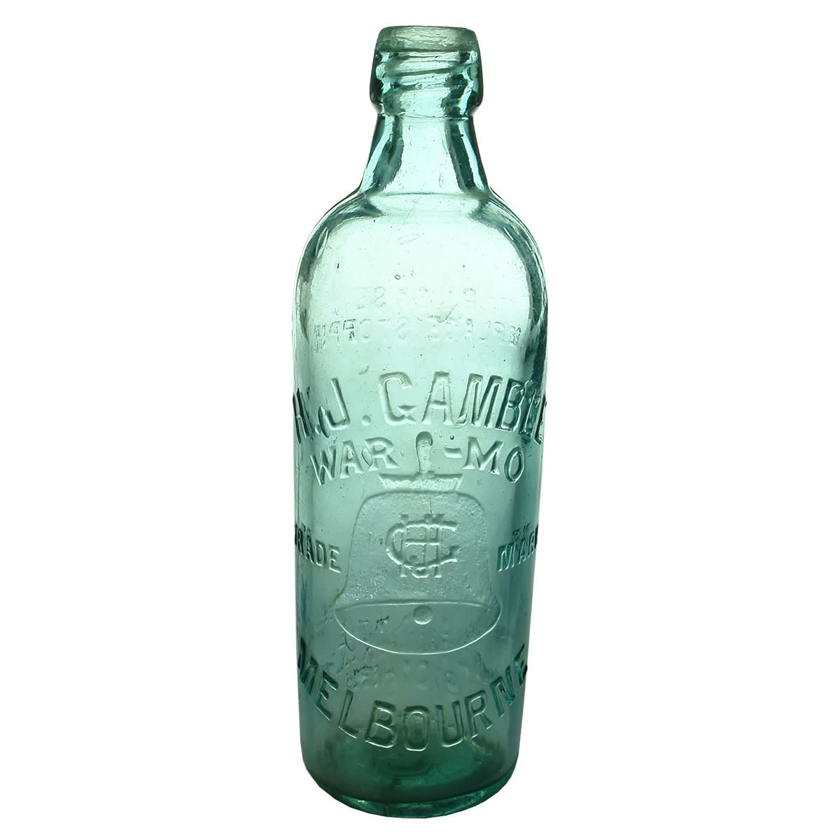 Internal Thread. H. J. Gamble, Melbourne. Warmo. Bell. Aqua. 26 oz. (Victoria)