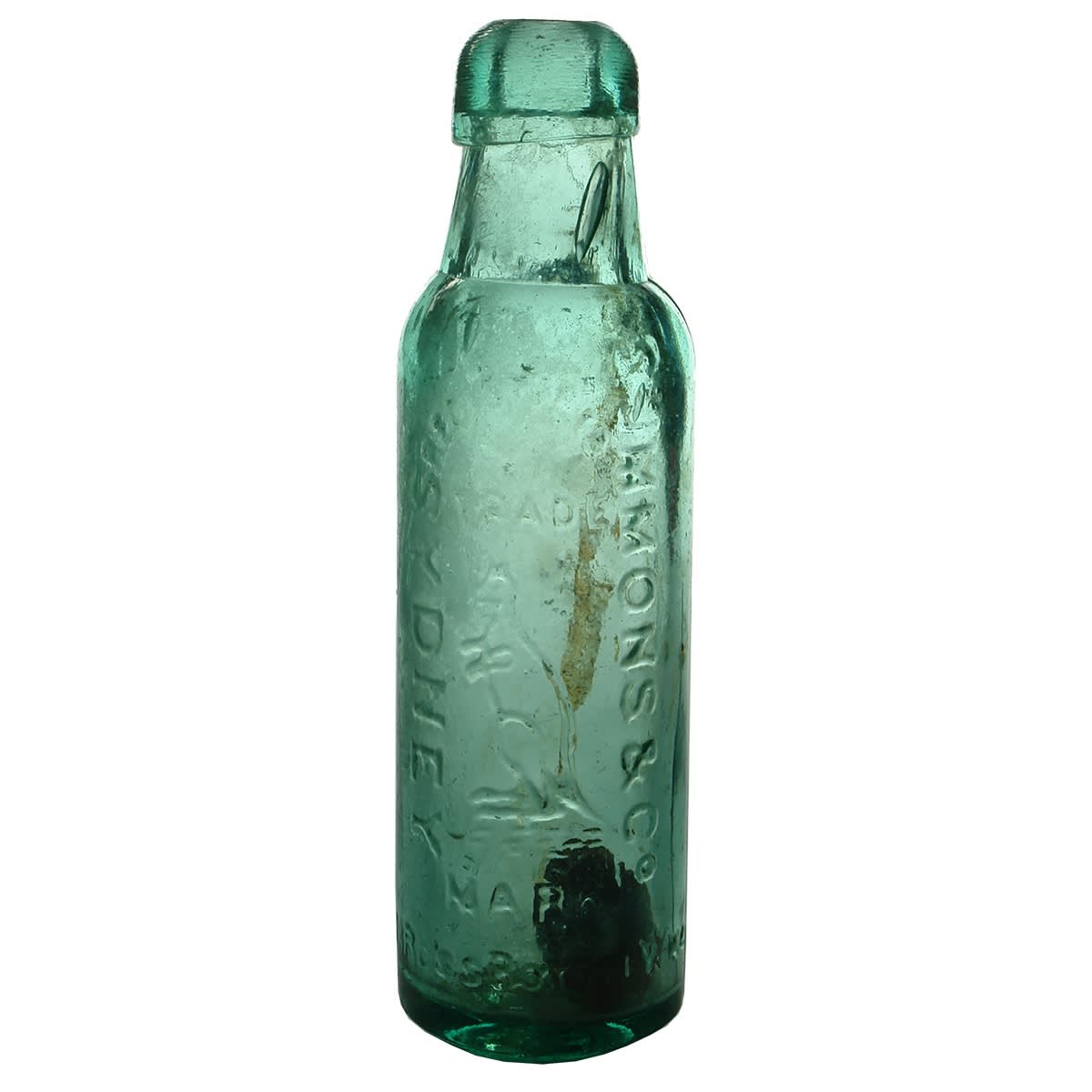Lamont. Summons & Co., Sydney. J. Ross Bottle Wks. Kangaroo. Larger size. Rare variety. (New South Wales)