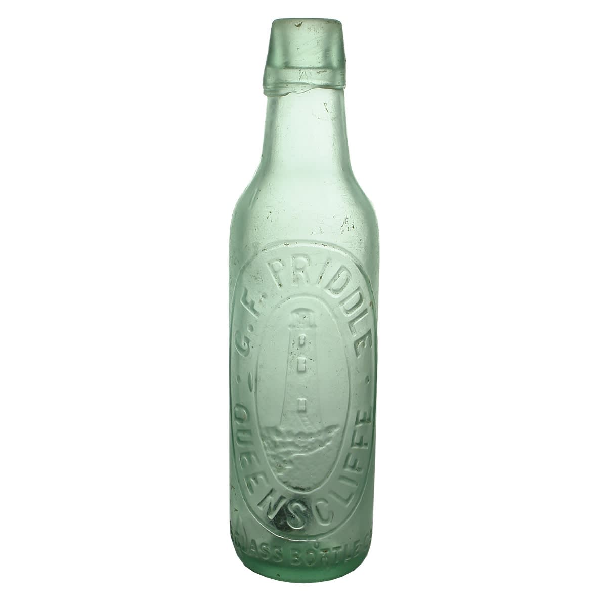 Lamont. G. F. Priddle, Queenscliffe. Melbourne Glass Works. Aqua. 10 oz. (Queenscliff, Victoria)