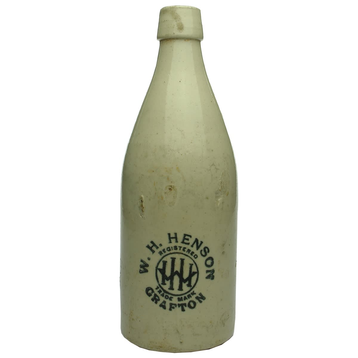 Ginger Beer. W. H. Henson, Grafton. All White. 26 oz. R. Fowler, Sydney stamp. (New South Wales)
